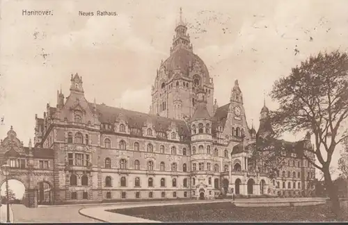 AK Hannover Neues Rathaus, gelaufen 1913