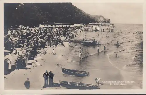 AK Ostseebad Sellin Strandleben Herrenbad, gelaufen 1940