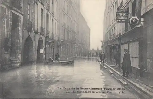 CPA Paris, La Rue St-André des Arts, La Crue de la Seine 1910, non circulé