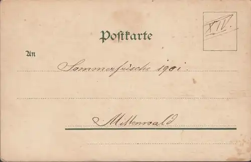 AK Lot de Mittenwald, inachevé- date 1901