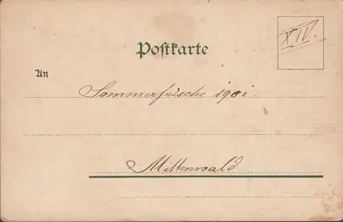 AK Partie aus Mittenwald, ungelaufen- datiert 1901