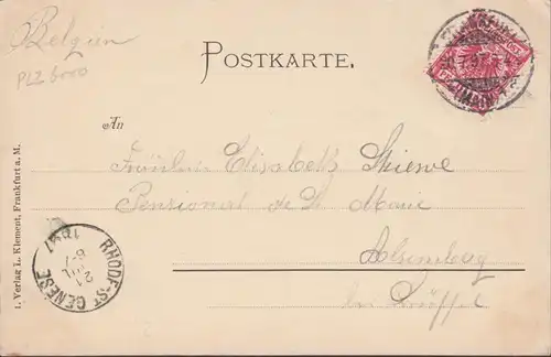 AK Gruss aus Frankfurt a.Main Gesamtansicht, gelaufen 1897