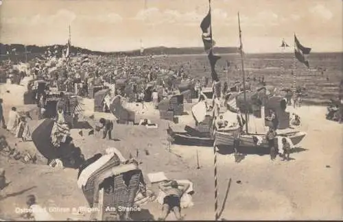 AK Göhren, Am Strande, Strandkörbe, Boote, ungelaufen- datiert 1931