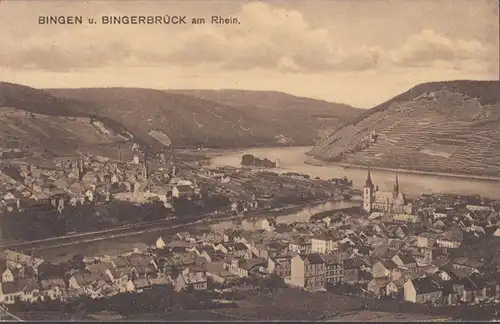 AK Bingen und Bingenbrück, gelaufen 1928