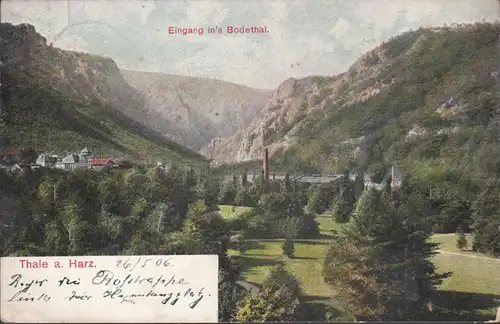 Entrée de Thale dans le Bodethal, couru en 1906