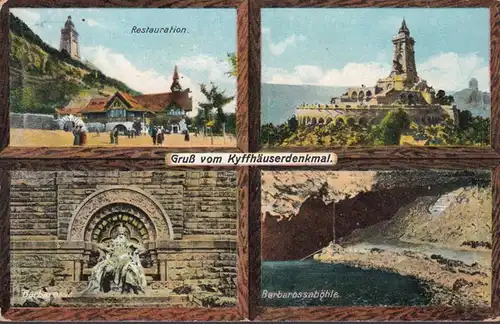 AK Gruß vom Kyffhäuserdenkmal, gelaufen 1912