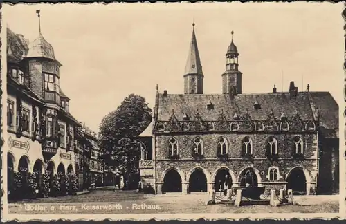 AK Goslar Kaiserworth Rathaus, ungelaufen