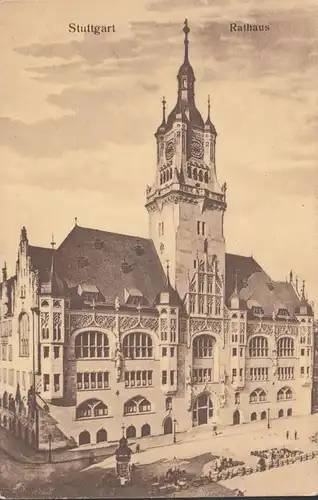 AK Stuttgart Mairie, couru 1910