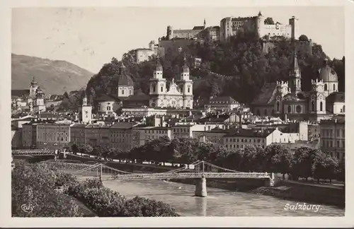 AK Salzbourg La vieille ville avec Saltach, couru en 1931