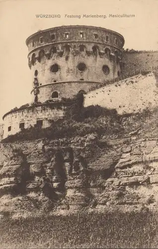 AK Würzburg Festung Marienberg Masiculiturm, gelaufen 1918