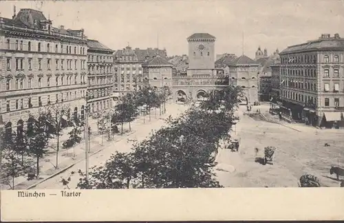 AK München Isartor, gelaufen 1910