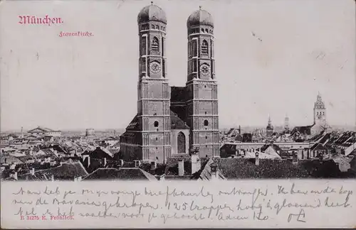 AK München Frauenkirche, gelaufen
