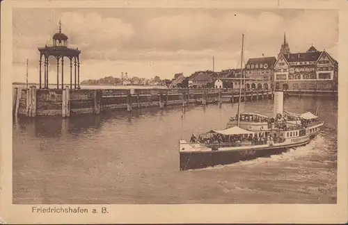 AK Friedrichshafen Port Mole Kaumer, couru en 1924