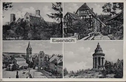 AK Eisenach Carte multi-images, couru en 1937
