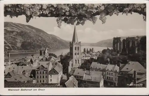 AK Weinstadt Bacharach Vue partielle, inachevée