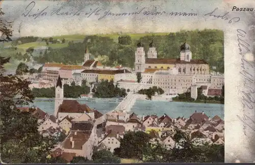 AK Passau Vue de la ville Poste de terrain, couru en 1915