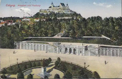 AK Coburg Arcades et forteresse, couru 1929