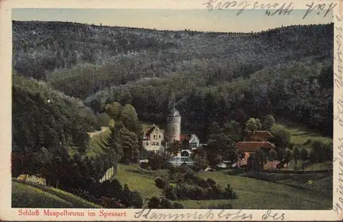 AK Château Mespelbrunn, inachevé- date 1922