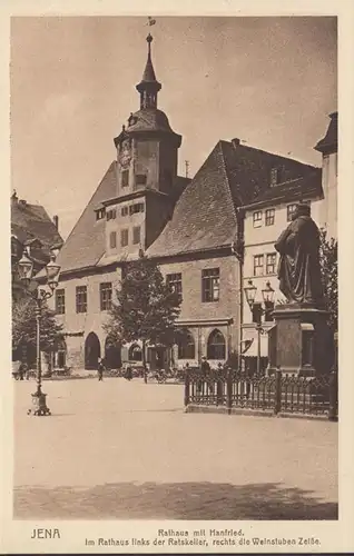 Jena Rathaus mit Hanfried, ungelaufen