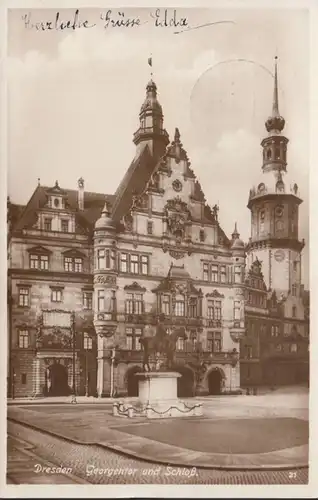 Dresden Georgentor und Schloß, gelaufen 1926