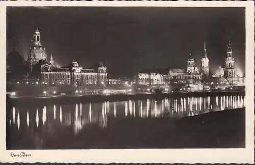 Dresden Stadtansicht bei Nacht, gelaufen 1939