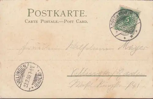 Sonnenschein-Postkarte Winkler & Schorn, gealufen 1900