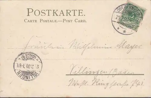 Sonnenschein-Postkarte Bauernhaus Winkler & Schorn, gelaufen 1900