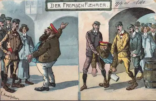 Der Fremdenführer, ungelaufen- datiert 1908
