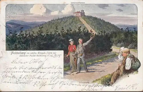 Oberwiesenthal Fichtelberg Prinzenweg, gelaufen 1905