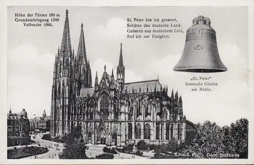 Köln Dom Südeseite St.Peter Deutsche Glocke am Rhein, ungelaufen