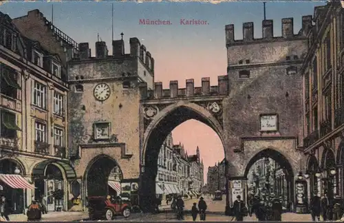 München Karlstor Feldpost, gelaufen 1917