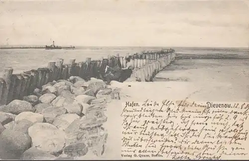 Dievenow Hafen, gelaufen 1904