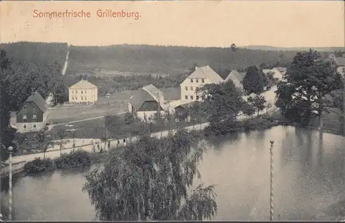 Tharandt Grillenburg Sommerfrische Stadtansicht, gelaufen 1912