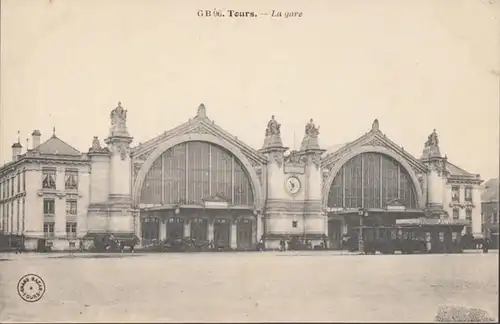 CPA Tours La gare, non circulé