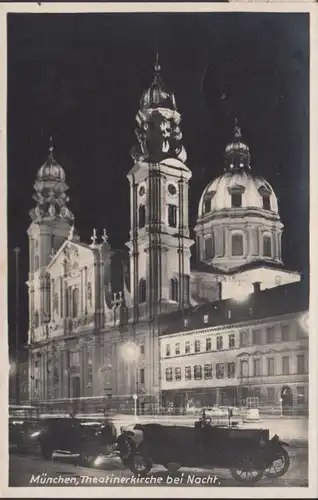 Munich Théâtre Église de théâtre la nuit, couru en 1931