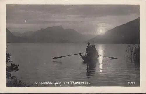 Sonnenuntergang am Thunersee, gelaufen 1924