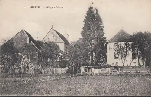 CPA Bretten Village d'Alsace, non circulé- daté 1918