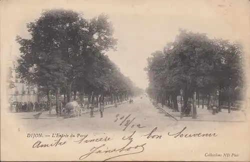 CPA Dijon L'Entrée du Parc, circulé 1902