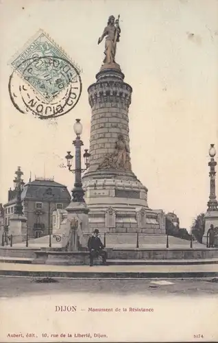 CPA Dijon Monument de la Résistance, circulé 1905