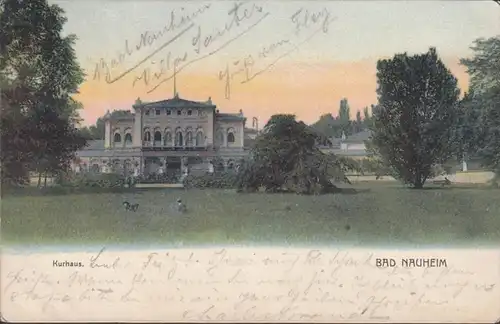 Bad Nauheim Kurhaus Triomppf carte No. 177, couru 1904
