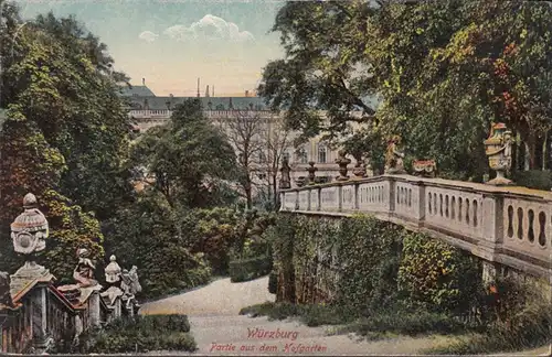 Würzburg Partie aus dem Hofgarten, ungelaufen