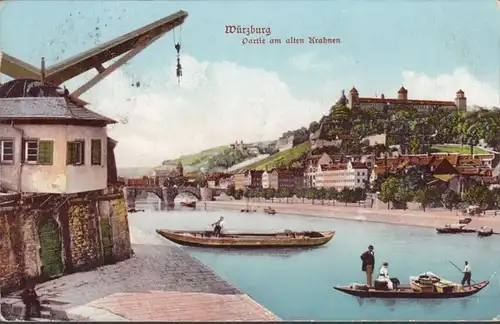 Würzburg Partie am alten Krahnen, gelaufen