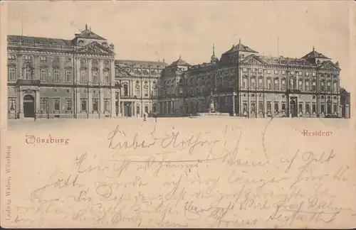 Würzburg Residenz, gelaufen  1900