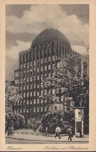 Hannover Hochhaus mit Planetarium, gelaufen 1935