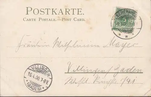 Winkler und Schorn Mondschein Postkarte, gelaufen 1900