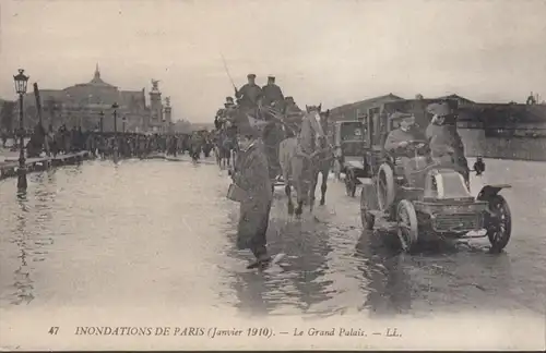 CPA Paris Inondation Janvier 1910 Le Grand Palais, non circulé