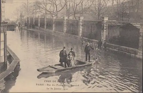 CPA Crue de la Seine Paris Rue des Fosses Saint Bernard, non circulaire