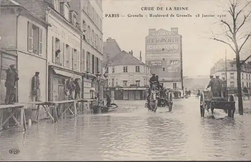 CPA Crue de la Seine Paris Boulevard de Grenelle, non circulé