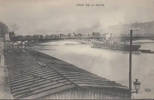 CPA Crue de la Seine Paris, non circulaire