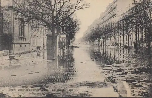 CPA Les Inondations Paris Boulevard Saint Germain, non circulaire